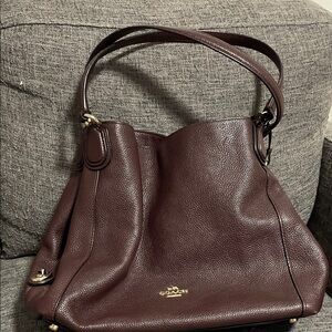 Coach Dark Red Wine Leather Shoulder Bag